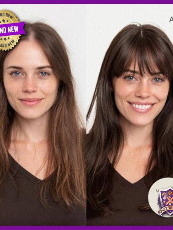 Human Hair Topper with Bangs Silk Base Clip-in 12 Inch 150% Density main image 6